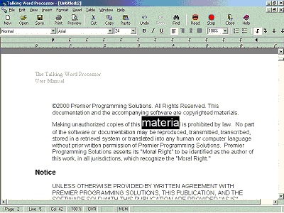 Talking Word Processor